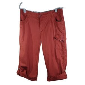 Lee Just Below Low Waist Orange Rust Cargo Capri Cotton Casual Outdoor Pants